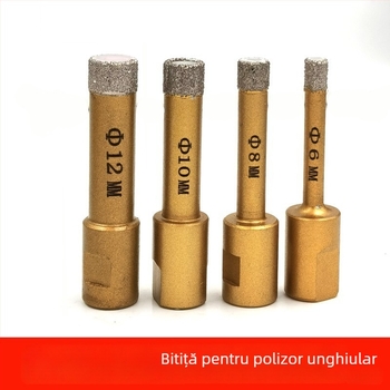 Burghiu pentru polizor unghiular pentru plăci ceramice, marmură, plăci de podea și plăci vitrificate – găurire uscată fără apă