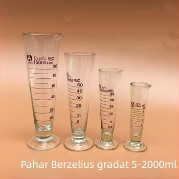 Cilindru măsurător din sticlă pentru experimente chimice, 10–1000 ml, capacitate mare, transparent, conic