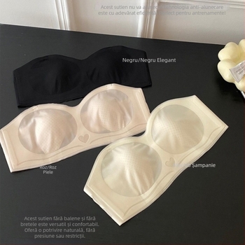 Sutien subtire fara bretele, cupe in forma urechi de iepure, spate invizibil, fara cusaturi