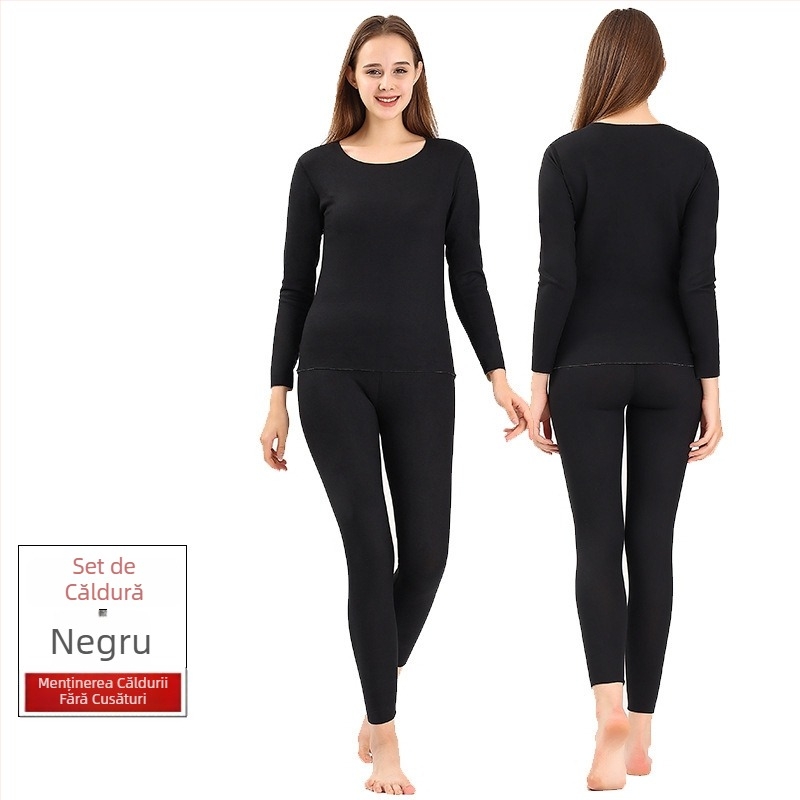 Set de lenjerie termică fără cusături pentru bărbați și femei, țesătură Derong, croială slim, top și pantaloni, pentru toamnă