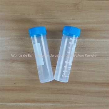 Tuburi centrifugă din plastic cu fund plat, capac filet, pachet de 50 buc.