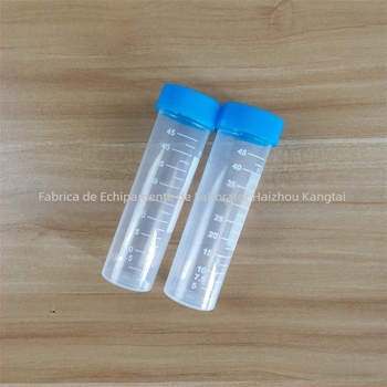 Tuburi centrifugă din plastic cu fund plat, capac filet, pachet de 50 buc.