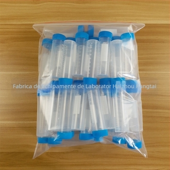 Tuburi centrifugă din plastic cu fund plat, capac filet, pachet de 50 buc.
