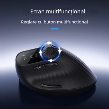 Mouse Bluetooth fără fir, ergonomic vertical, multifuncțional pentru mâini medii și mari, cu încărcare, mod dual 2,4 GHz pentru birou