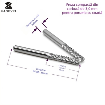 Dreptunghi integrat pentru unelte din oțel wolfram, freză corn diamante, placă izolatoare Bakelit, unealtă CNC fără acoperire, 3.0x12