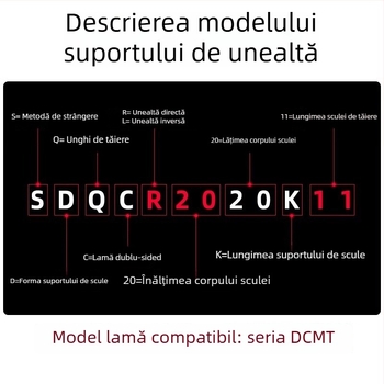 Unealtă CNC pentru strung: bară de tăiere externă, vârf diamantat 107,5° SDQCR2020/2525k11