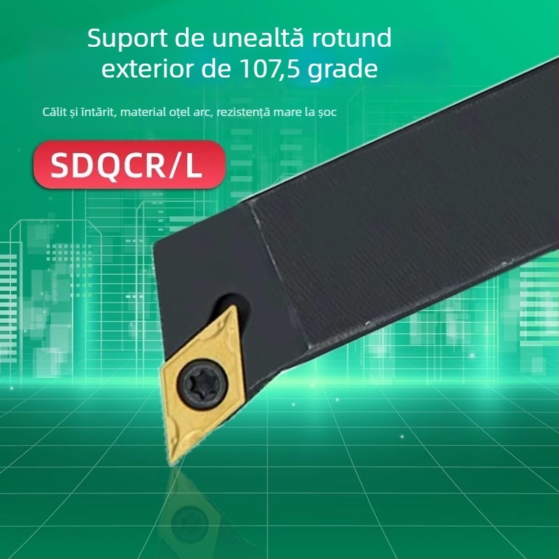 Unealtă CNC pentru strung: bară de tăiere externă, vârf diamantat 107,5° SDQCR2020/2525k11