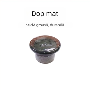 Recipient de laborator cu gură mată și gură largă, sticlă albă și maro, pereți groși