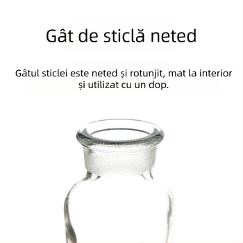 Recipient de laborator cu gură mată și gură largă, sticlă albă și maro, pereți groși