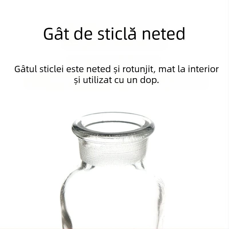 Recipient de laborator cu gură mată și gură largă, sticlă albă și maro, pereți groși