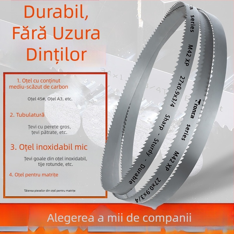 Lama de ferăstrău cu bandă bi-metalică cu dinți fini și dinți groși, 3505, pentru tăierea oțelului rotund, aluminiului, metalelor, oțelului inoxidabil, oțelului de înaltă viteză; lamă mică