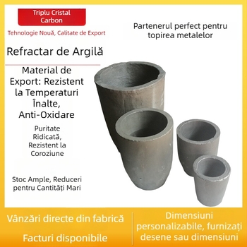 Crucibil grafit-argilă pentru topire cupru, aluminiu, aur, argint, zinc și staniu — mic crucibil pentru testări metalurgice