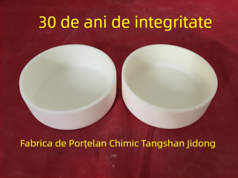 Crucibil de corindon din oxid de aluminiu, formă joasă, 90×35 mm, 120 ml, rezistent până la 1700°C