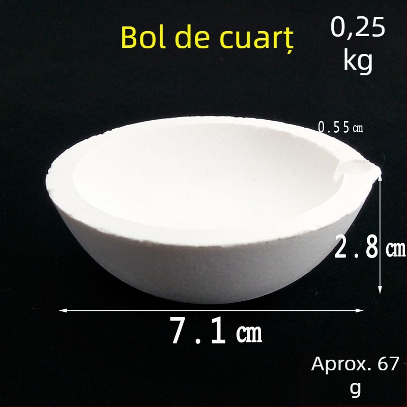 Vas de topire din cuarț și crucibil de platină, capacitate de 5 taels, pentru topirea aurului și argintului