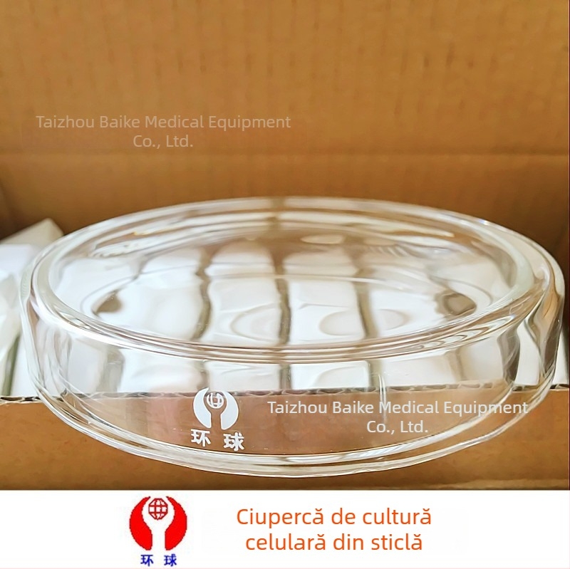 Plăci Petri din sticlă borosilicată, diametre 60, 75, 90, 100, 120 și 150 mm