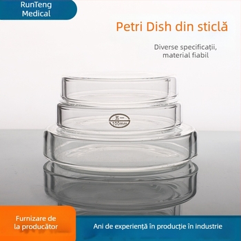 Plăcuțe Petri din sticlă pentru cultură celulară, diametre 60, 90, 120 și 150 mm