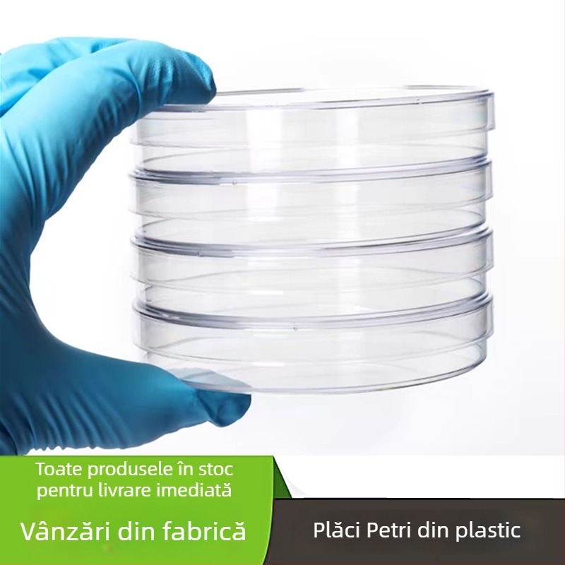 Plăcuță Petri din plastic, unică folosință, diametru 60 mm, sterilizată cu epoxy, disc circular, 500 seturi pe cutie
