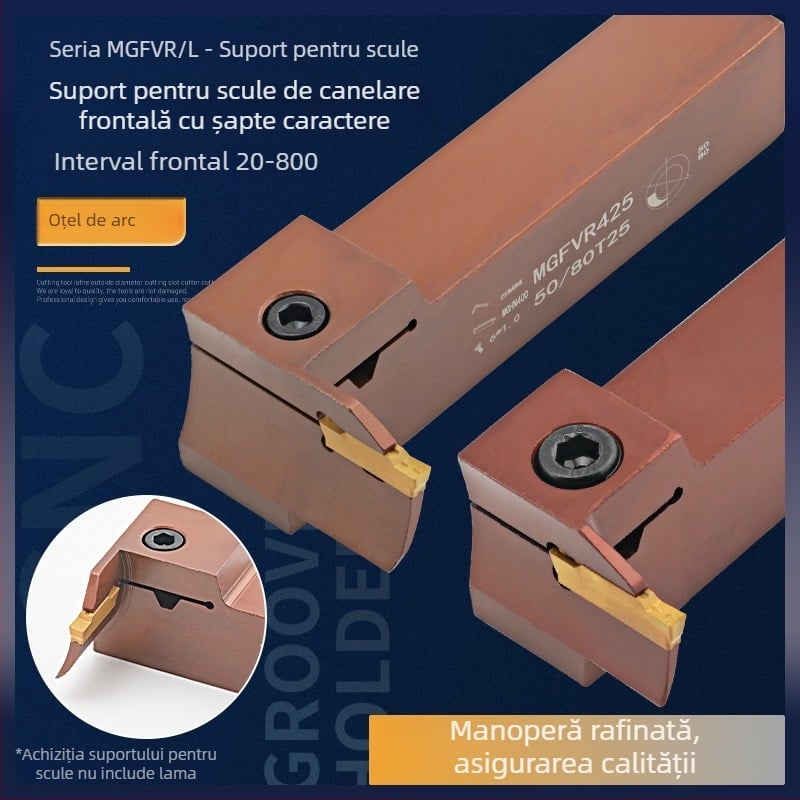 Unealtă CNC de canelare pentru margine finală în formă de 7, pentru strung MGFVR320/420/325/425, oțel arc, anti vibrații