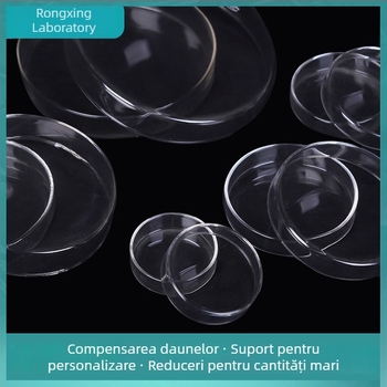 Farfurie de cultură celulară din sticlă, borosilicată înaltă, plată, diametre 60/75/90/120 mm