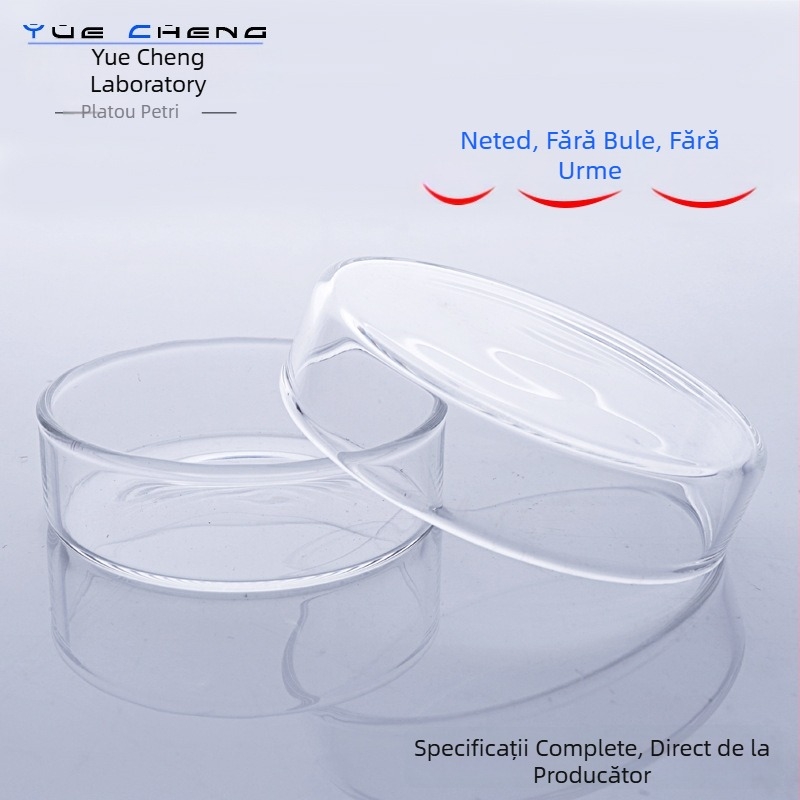 Vase pentru cultură din sticlă, sticlă borosilicată înaltă, plăci Petri din sticlă plate, diametrul 60 mm