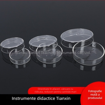 Placă Petri din sticlă, 60–150 mm, borosilikat, sticlă transparentă îngroșată, consumabile pentru laboratorul chimic