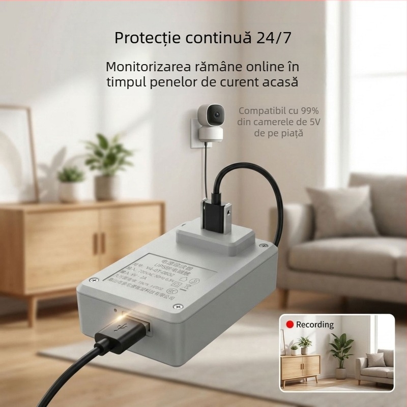 Sursă de alimentare 5V pentru camere de supraveghere, adaptor de priză cu UPS pentru funcționare neîntreruptă