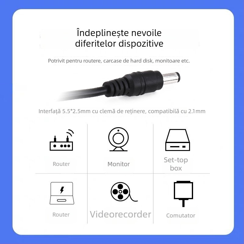 Adaptor de alimentare 12V 1A pentru decodor/set-top box, dispozitive electronice mici pentru casă și LED, adaptor de supraveghere, standard american