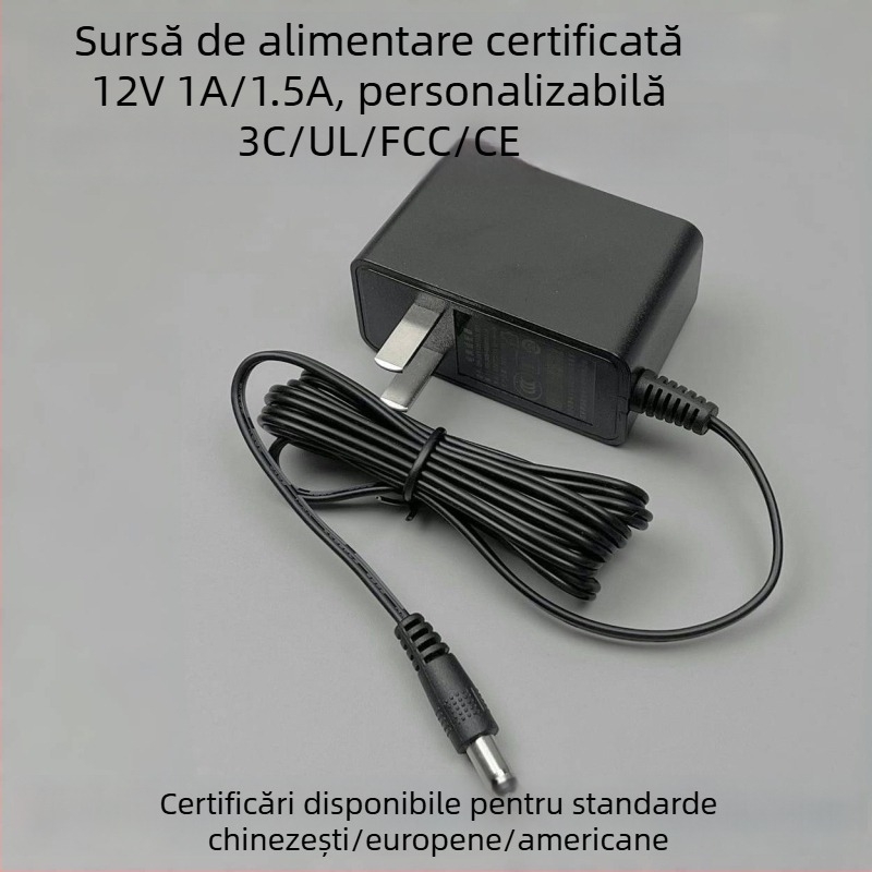 Adaptor de alimentare 12V 1A pentru decodor/set-top box, dispozitive electronice mici pentru casă și LED, adaptor de supraveghere, standard american