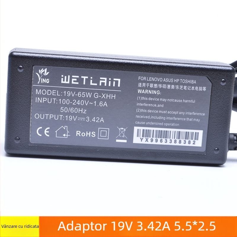 Adaptor de alimentare pentru laptop 19V 3.42A cu cablu de încărcare 5.5/2.5/1.7 mm