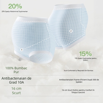 Chiloți de maternitate cu imprimeu floral în stil pădure, talie înaltă, 100% bumbac, antibacterian, bumbac integral, crotch extins, pentru sarcină timpurie, mijlocie, târzie și postpartum