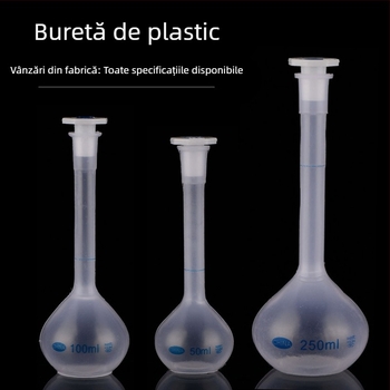 Flacon volumetric din polipropilenă 100 ml, 250 ml, 500 ml, cu dop, rezistent la temperaturi înalte, pereți groși
