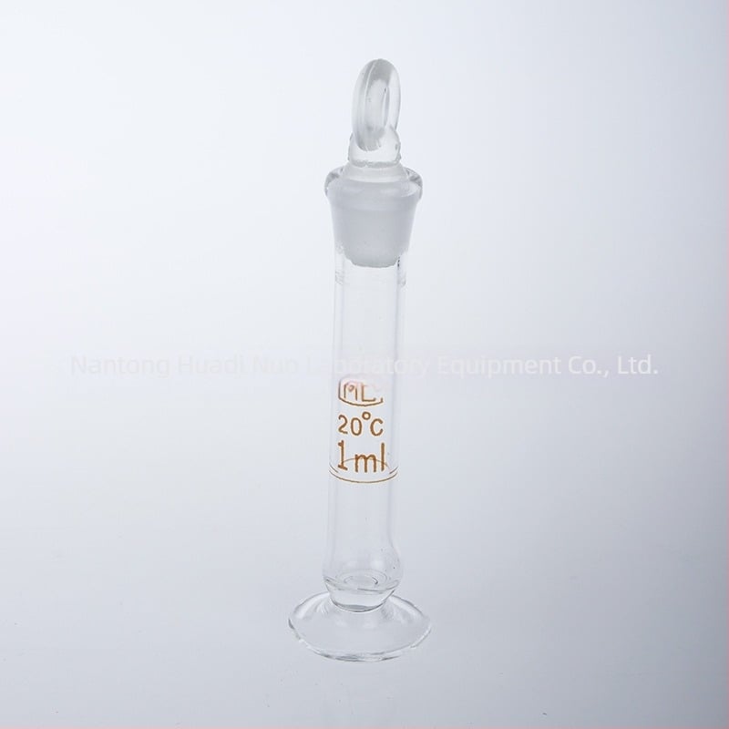Flacon volumetric din sticlă transparentă, cu bază, 1 ml, 2 ml, 5 ml și 10 ml