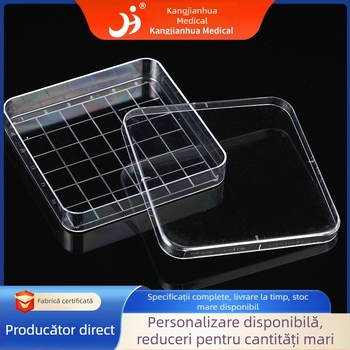 Plăci Petri din plastic pentru cultură celulară, transparente, cu pereți îngroșați, de unică folosință