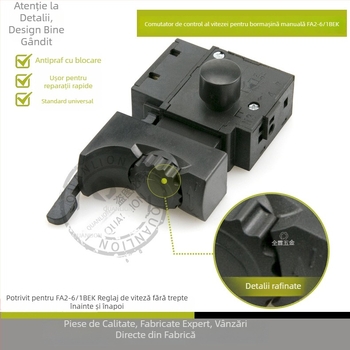 Comutator de viteză FA2-6/1BEK pentru bormașină cu pistol, înainte și înapoi