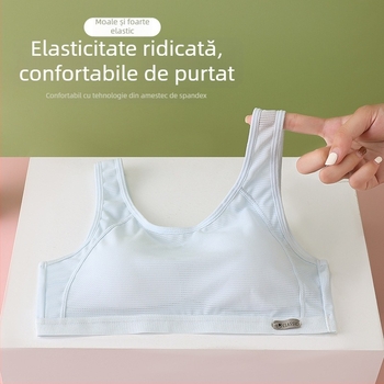 Sutien de antrenament respirabil, fără sârmă, cupe fixe, design în două etape, pentru fete 9–18 ani