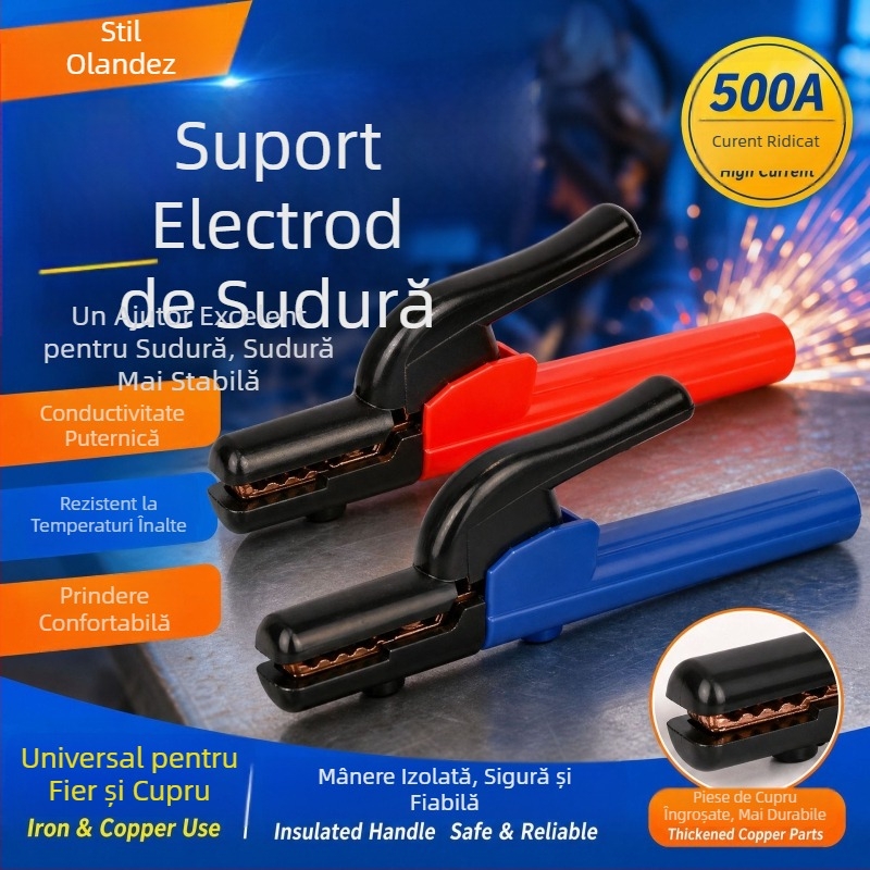 Clește de sudură în stil olandez, cu piese din cupru rezistente la temperaturi înalte, mâner izolat, carcasă din nylon bicolor, mâner de sudură cu greutate