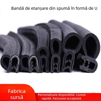 Bandă de etanșare din cauciuc nitril în formă de U pentru dulapuri și cutii electrice, protecție la praf și apă, anti-șoc și rezistență la uzură