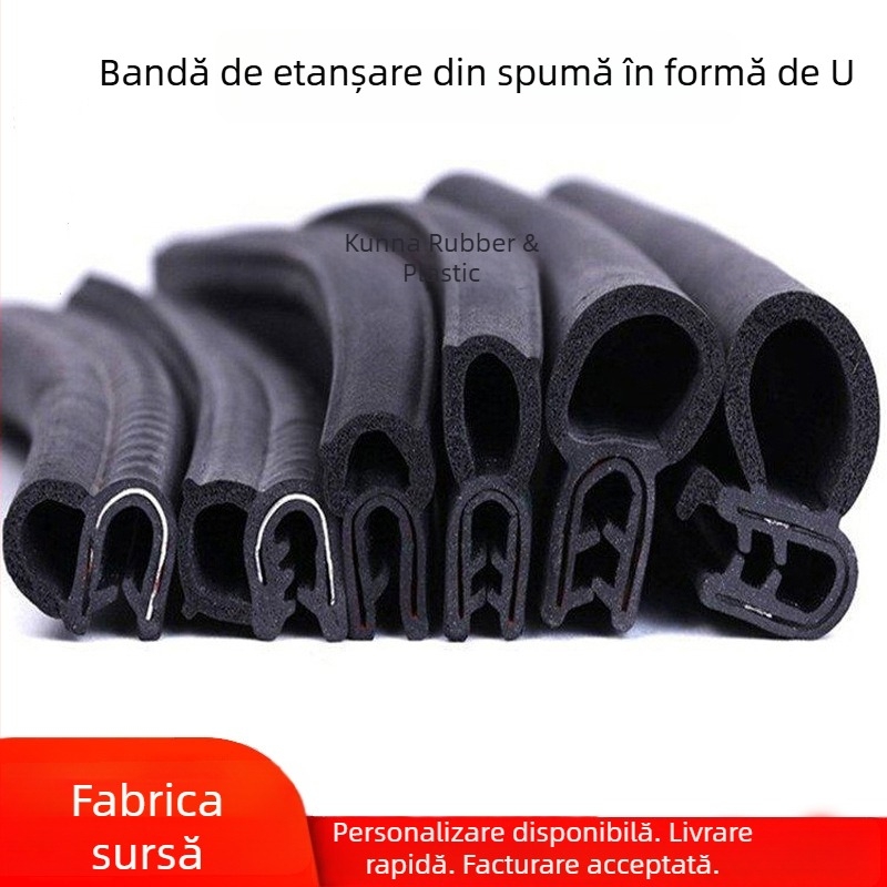 Bandă de etanșare din cauciuc nitril în formă de U pentru dulapuri și cutii electrice, protecție la praf și apă, anti-șoc și rezistență la uzură