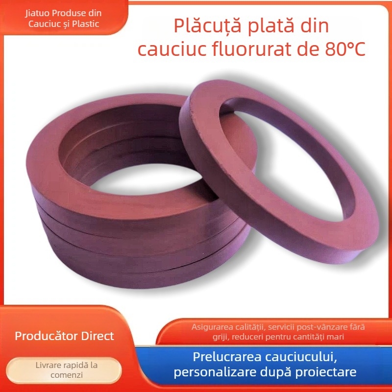 Garnitură din fluororubber, șa plată – rezistentă la temperaturi înalte, coroziune și ulei, etanșare chimică pentru acizi și baze
