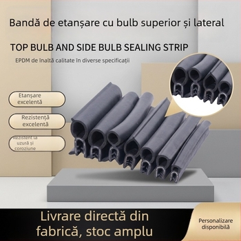 Bandă EPDM de etanșare cu spumă pe partea superioară și pe cea laterală, bandă compozită în formă de U pentru dulap electric, izolare fonică și etanșare împotriva apei.