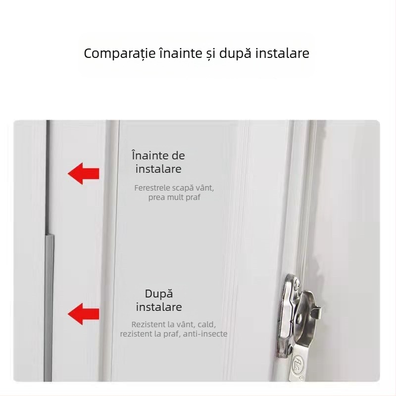 Bandă de etanșare autoadezivă pentru uși și ferestre, etanșare la baza ușii, anti-furt, izolare fonică, bandă din cauciuc siliconic