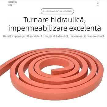 Bandă de etanșare din cauciuc ce se extinde la contactul cu apa, tip roșu PZ, 20×30 bandă barieră pentru apă și 10×20 bandă de etanșare, Standard Național