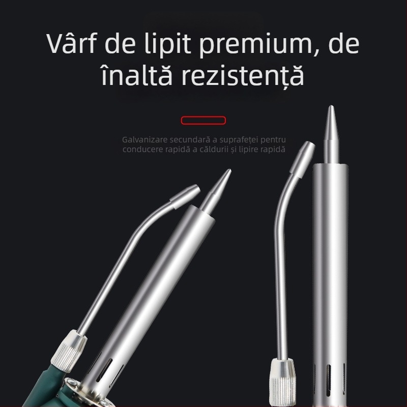 Fier de lipit electric cu alimentare automată a cositorului, afișaj digital, 80W, temperatură reglabilă, pistol de lipit industrial cu încălzire externă