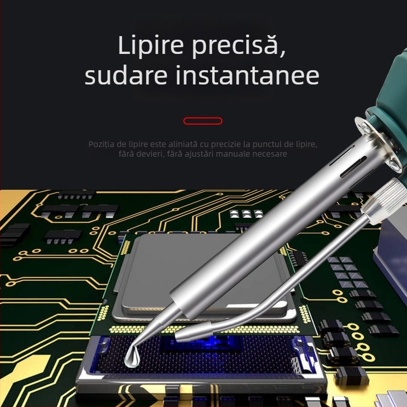 Fier de lipit electric cu alimentare automată a cositorului, afișaj digital, 80W, temperatură reglabilă, pistol de lipit industrial cu încălzire externă