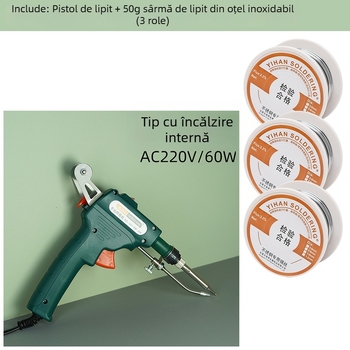 Debai Long 60W pistolă de lipit manuală și fier de lipit electric cu alimentare automată a lipiturii – kit de reparații pentru lipire