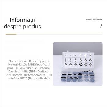 Sapei 419 bucți set reparare O-ring metric, inele din cauciuc nitril, dimensiuni variate, rezistent la ulei, rezistent la abraziune, rezistent la presiune înaltă