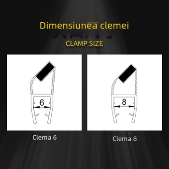 Bandă etanșare pentru ușă din sticlă, 90/180 de grade, cu barieră magnetică împotriva apei pentru baie