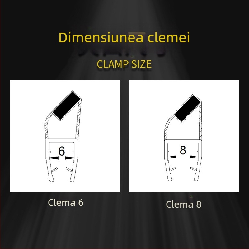 Bandă etanșare pentru ușă din sticlă, 90/180 de grade, cu barieră magnetică împotriva apei pentru baie