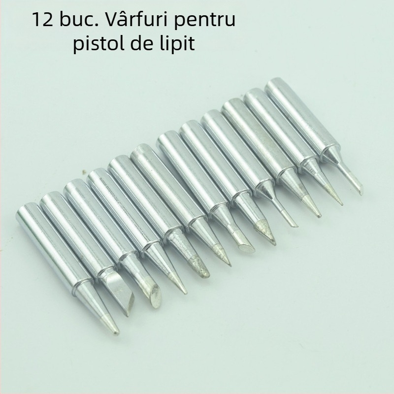 Vârf de lipit cu temperatură constantă 936, vârf pentru stație 900M/936, vârf cu unghi ascuțit, set de 12 piese