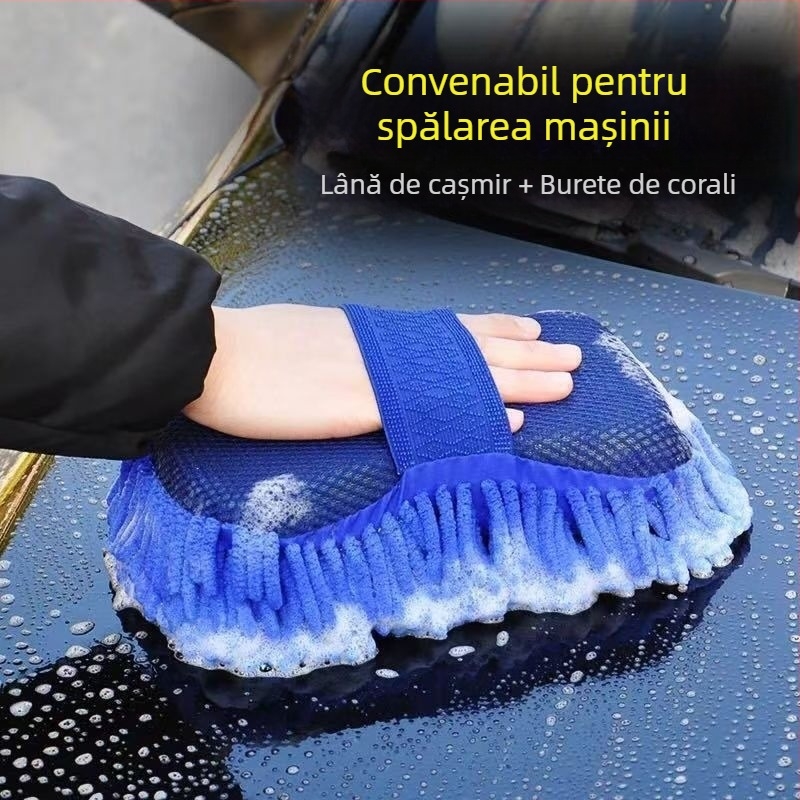 Set de spălat auto cu burete, mănuși de curățare din bumbac 100% – curățare sigură a vopselei